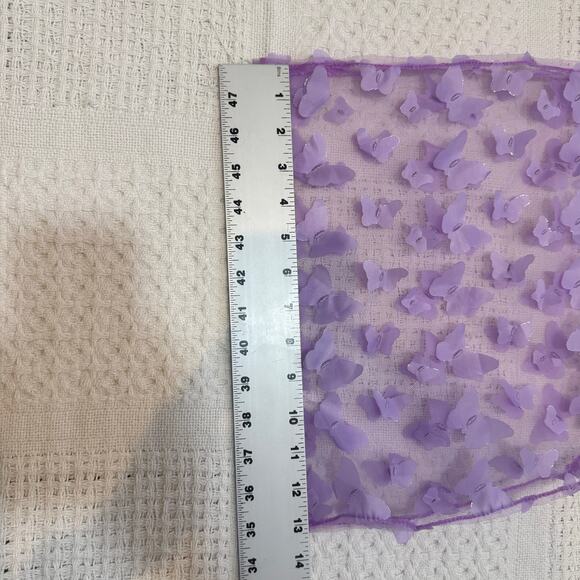 sheer mesh butterfly applique sarong swim cover side tie skirt SK 3004 - Picture 3 of 9